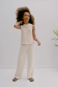 HEART CROCHET KNIT TOP