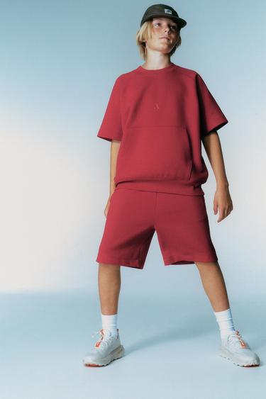 Zara SPORTSKE BERMUDE OD INTERLOCK TKANINE – Crvena