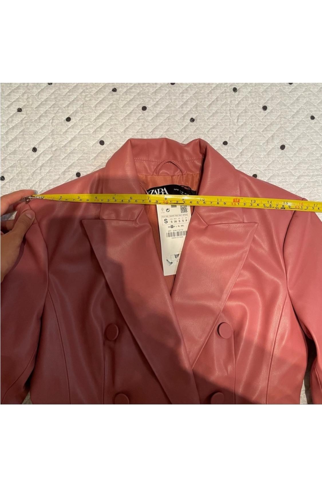 FAUX LEATHER DOUBLE BREASTED BLAZER - Image 4