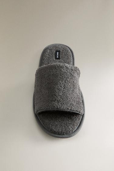 OPEN TERRY BATHROOM SLIPPERS - Dark Grey by Zara - Image 4