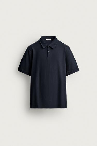 POLO REGULAR FIT STRUCTURÉ - Bleu marine de Zara
