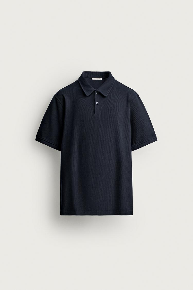REGULAR FIT TEXTURED POLO SHIRT
