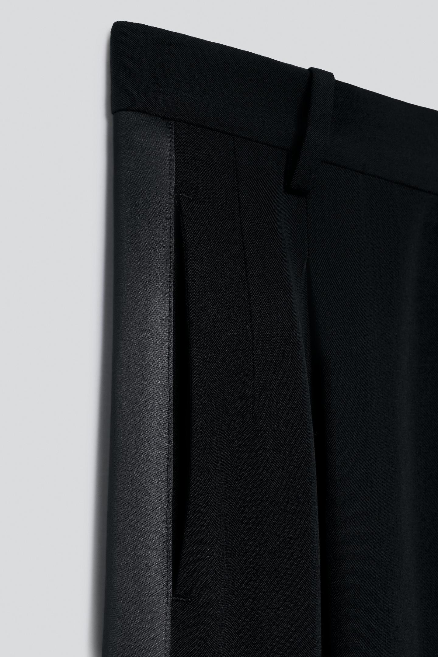 Мужские брюки Zara 100% Wool Tuxedo Suit, цвет: Чёрный — фото 6