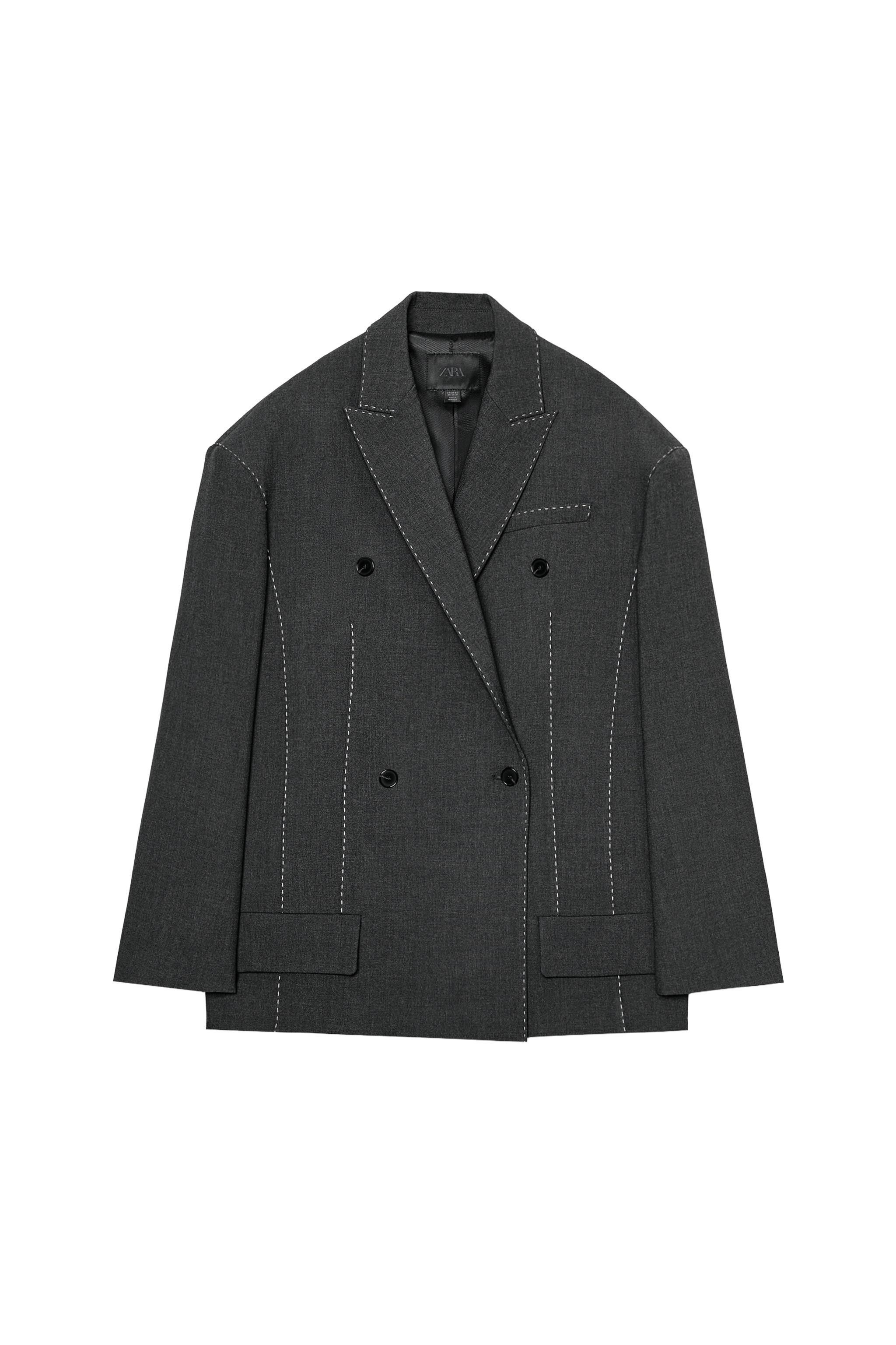 KONTRAST DİKİŞLİ OVERSIZE BLAZER