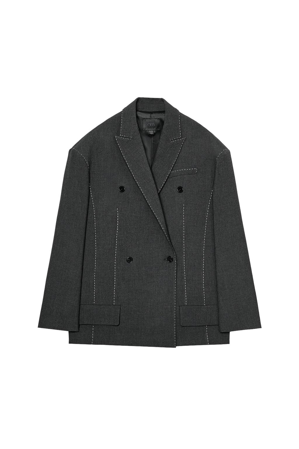 OVERSIZED BLAZER WITH CONTRAST STITCHING - image 4