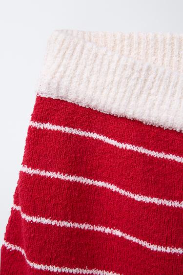 JUPE EFFET SERVIETTE RAYURES - Rayure rouge de Zara - Image 2