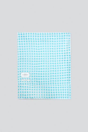 PAÑUELO GRANDE LIGERO CUADROS - Azul claro de Zara