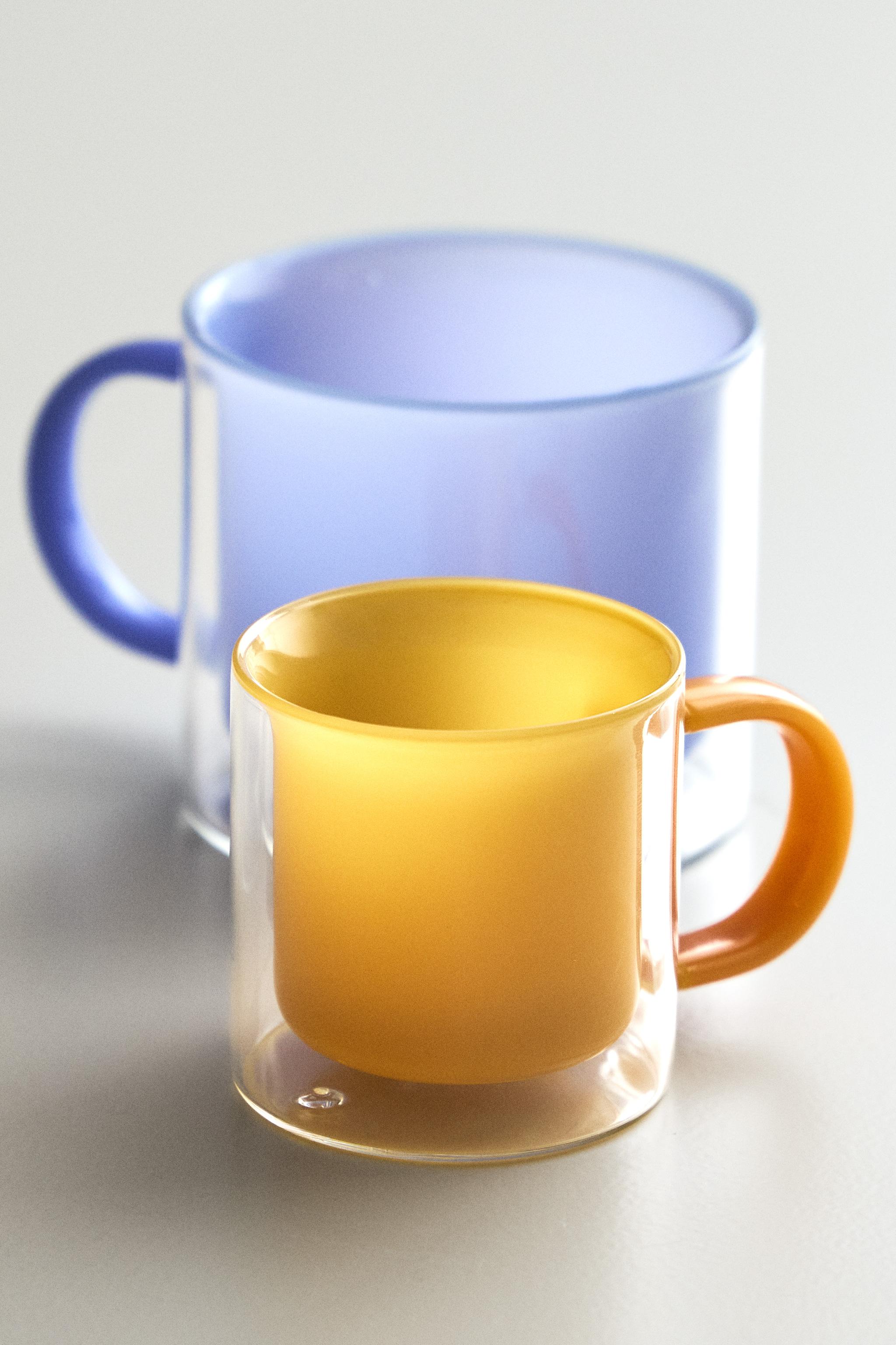 DOUBLE-WALLED BOROSILICATE GLASS ESPRESSO MUG — Orange