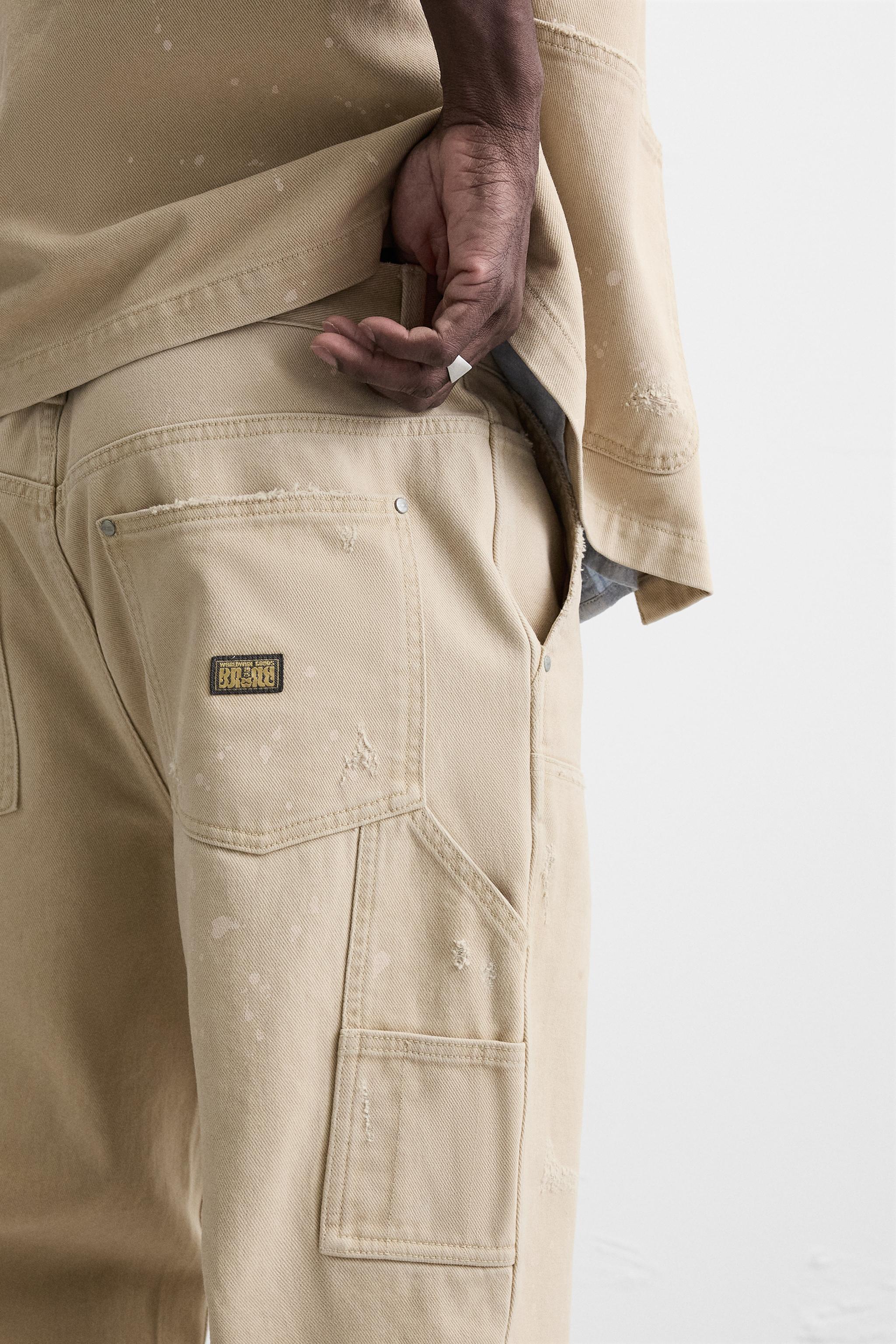 SPLATTER CARPENTER PANTS - Ecru | ZARA United States