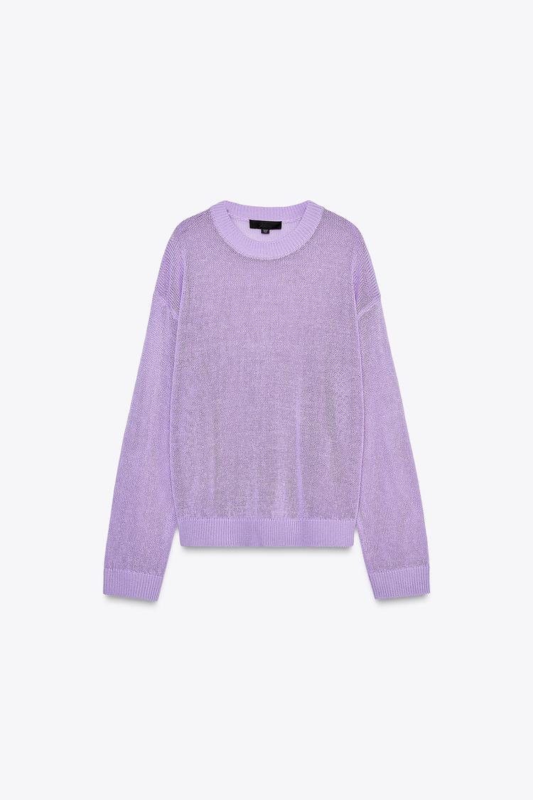 PURPLE KNITTED VEST WITH PUFFY SLEEVES, CHILD