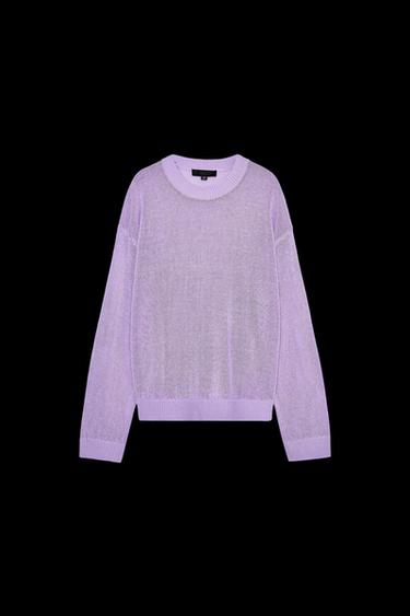Zara STRAIGHT BASIC KNIT SWEATER - Lilac - Image 0