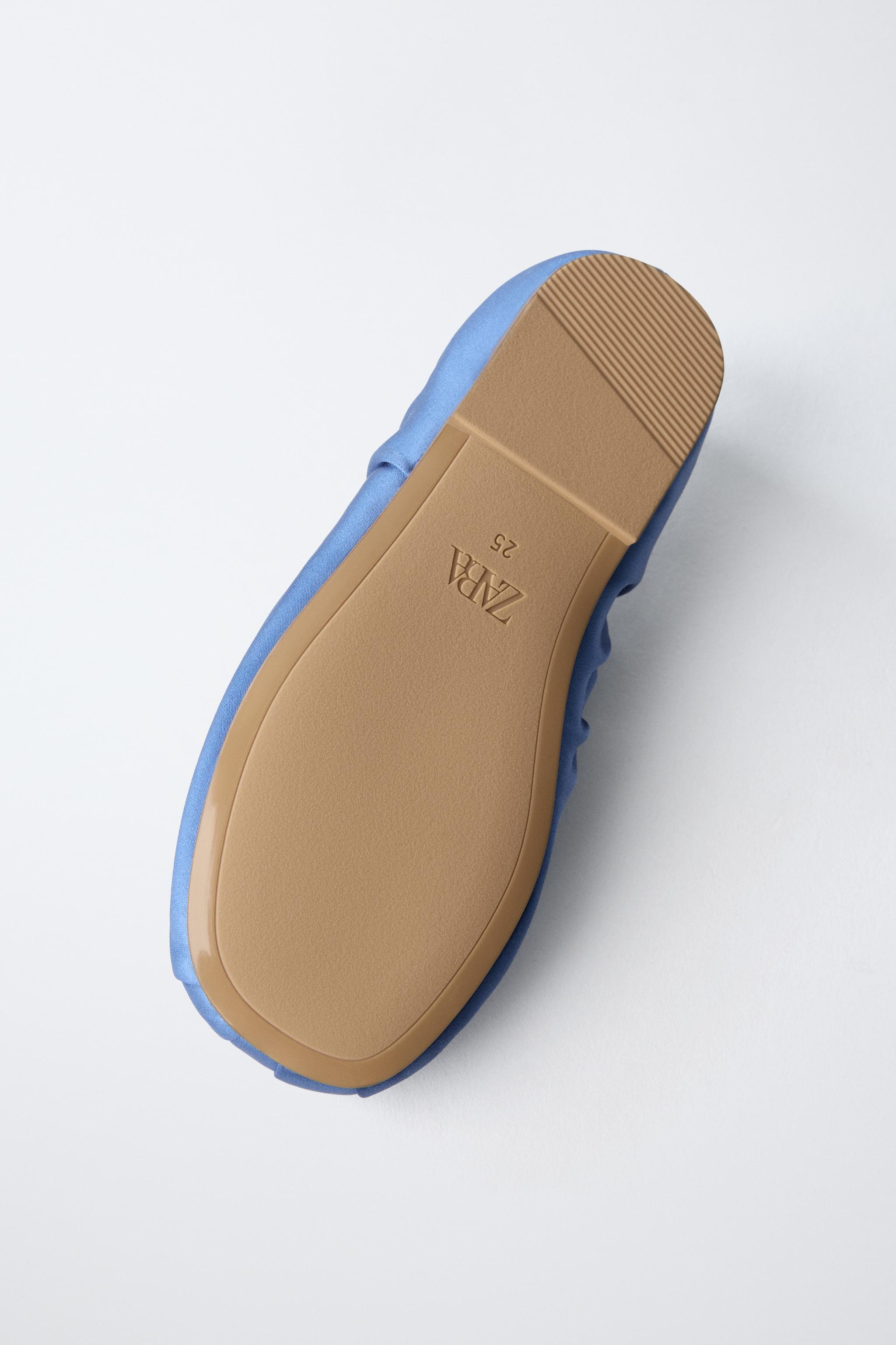 Обувь Zara SATIN-EFFECT BALLET FLATS — фото 8