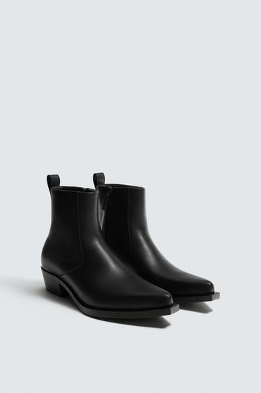 بوت كاوبوي بمقدمة مدببة - أسود الخاص بـ Zara