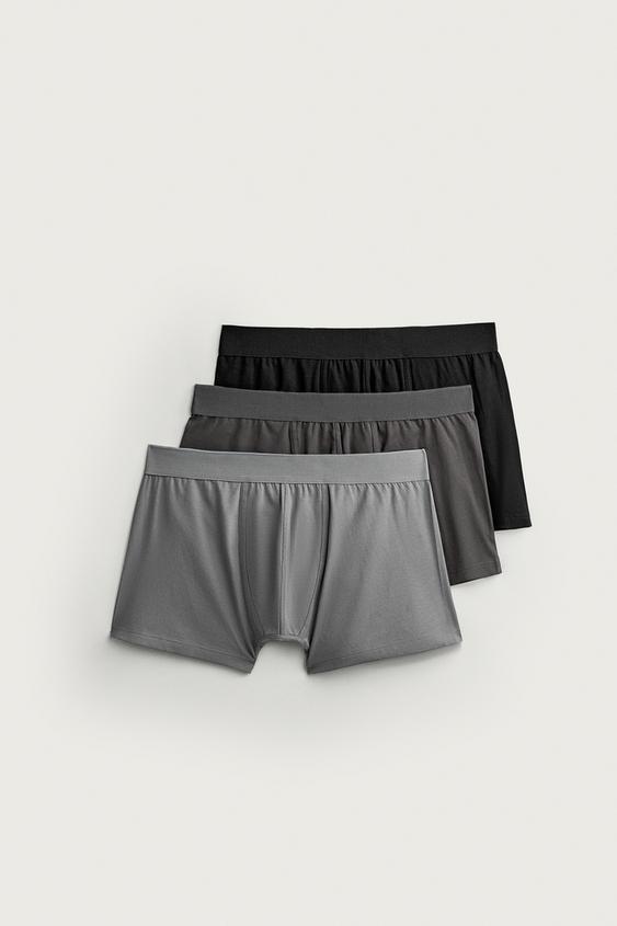 طقم 3 سراويل بوكسر مضلعة - متعدد الخاص بـ Zara - صورة 0