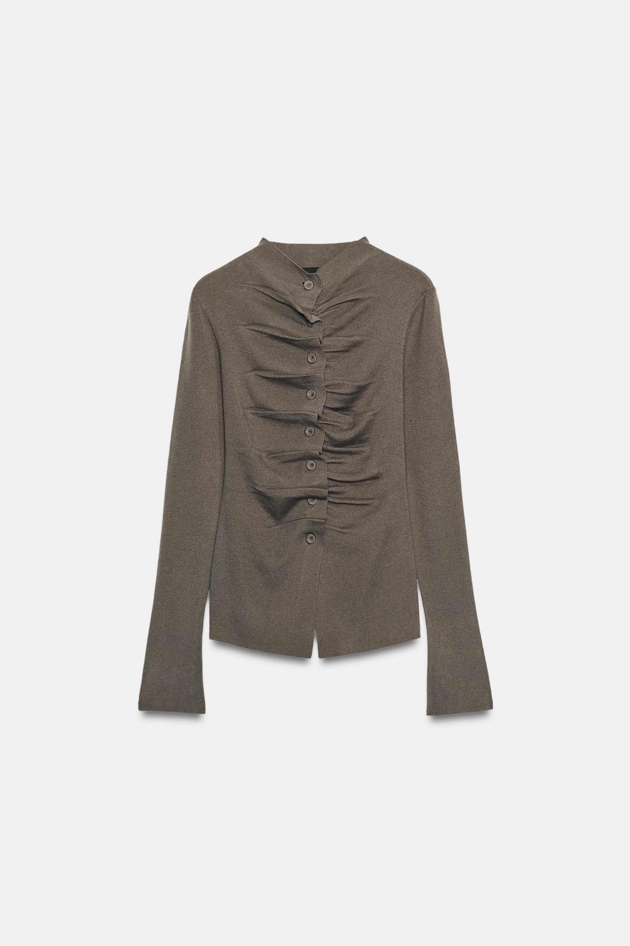 DRAPED KNIT TOP - Burgundy | ZARA United States