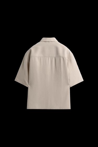 Zara RELAXED FIT FLOWY SHIRT - Light beige