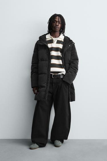 JAKET EMPUK PANJANG - Hitam dari Zara