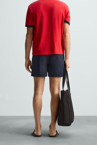 BASIC MID-LENGTH SWIMMING TRUNKS - Navy blue by Zara - Image 2