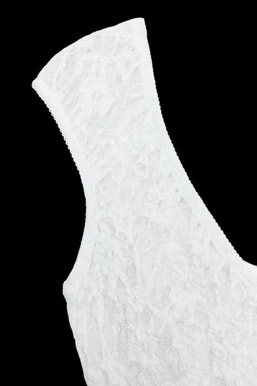 BODY ENCAJE BLONDA - Blanco roto de Zara