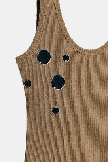 MIRROR RIB TOP - Light brown by Zara - Image 6