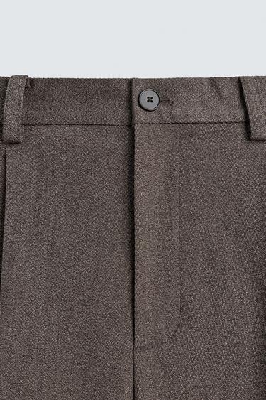 PANTALON LARGE DE COSTUME STRUCTURÉ DÉCONTRACTÉ - Marron / Taupe de Zara - Image 7