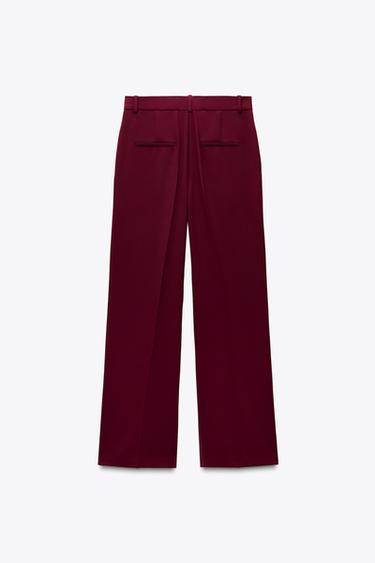 PANTALON TAILLE HAUTE COLLECTION ZW - Grenat de Zara - Image 5