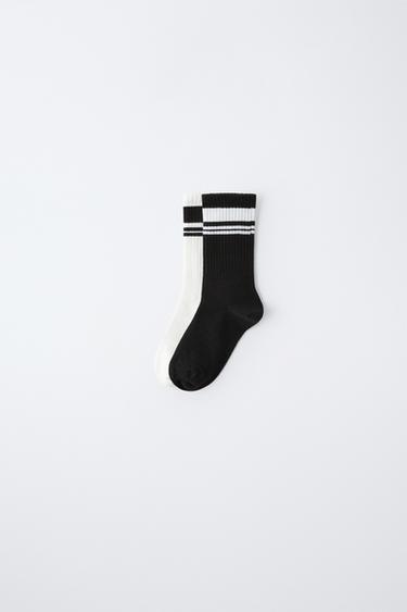 PACK OF TWO STRIPED SOCKS - Black by Zara - Image 0