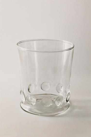 RAISED DOTS BOROSILICATE GLASS TUMBLER - Transparent by Zara