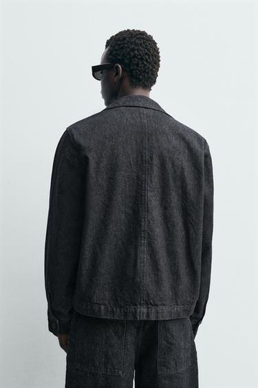 BLOUSON EN DENIM AVEC POCHES - Indigo de Zara - Image 2