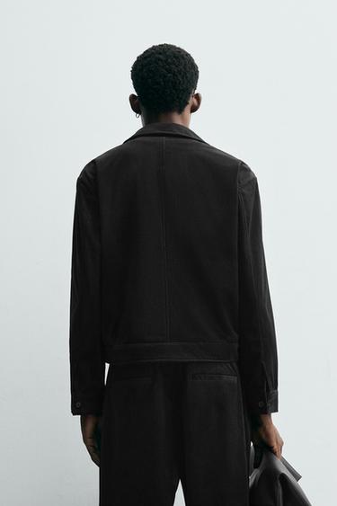 GESTUCTUREERD FLUWELEN OVERSHIRT - Zwart van Zara