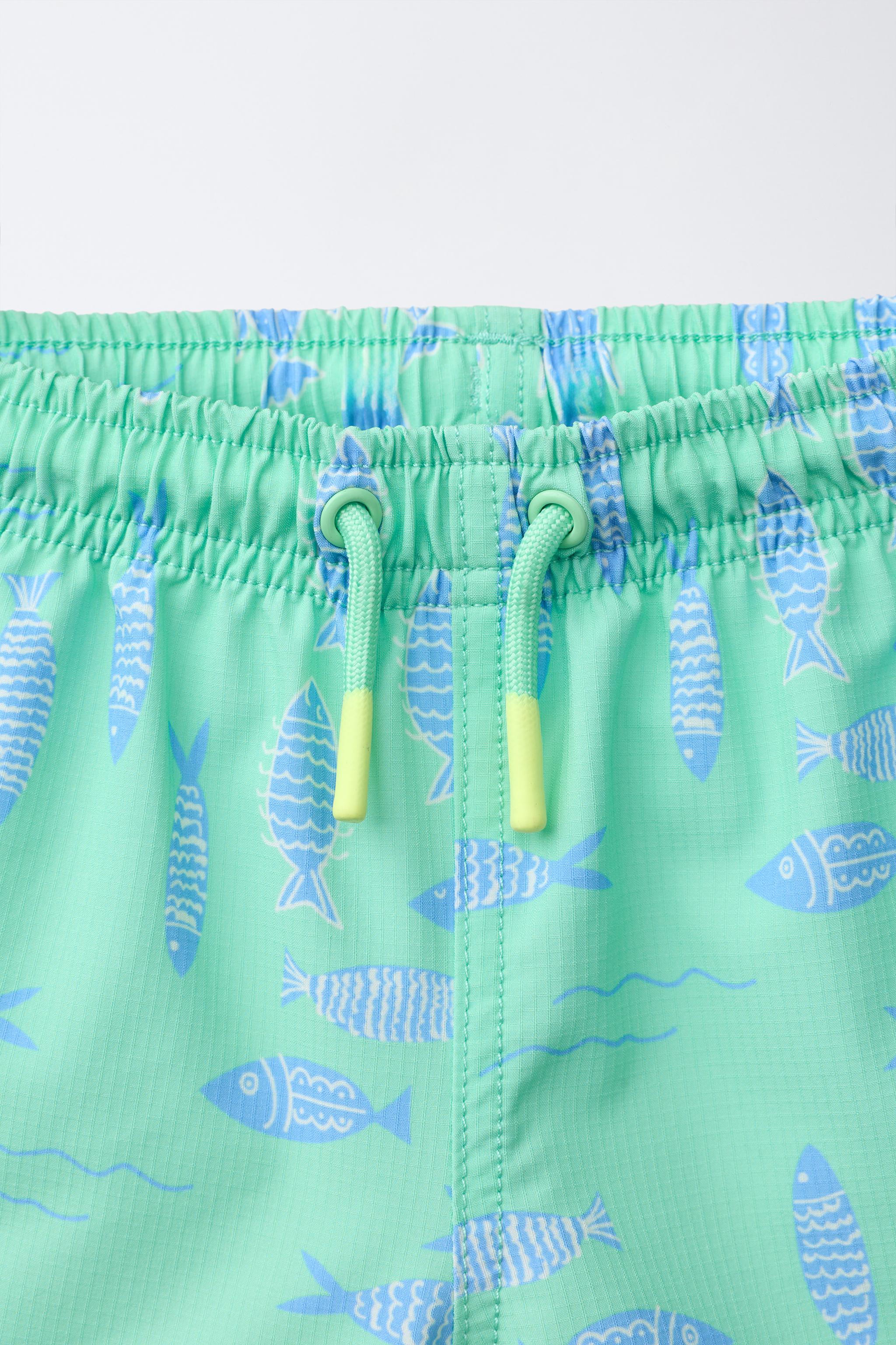 2-6 YEARS/ FISH PRINT SWIM SHORTS