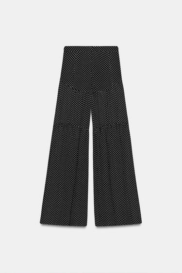 ZW COLLECTION PLEATED DOTS TROUSERS - Black / White by Zara - Image 5