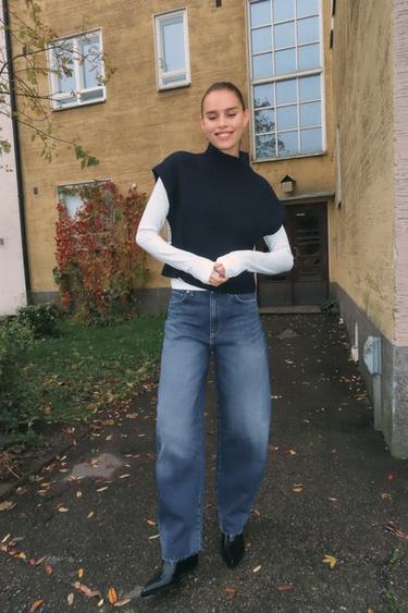 JEANS BARREL TRF ΨΗΛΟΜΕΣΟ - Μπλε του Zara