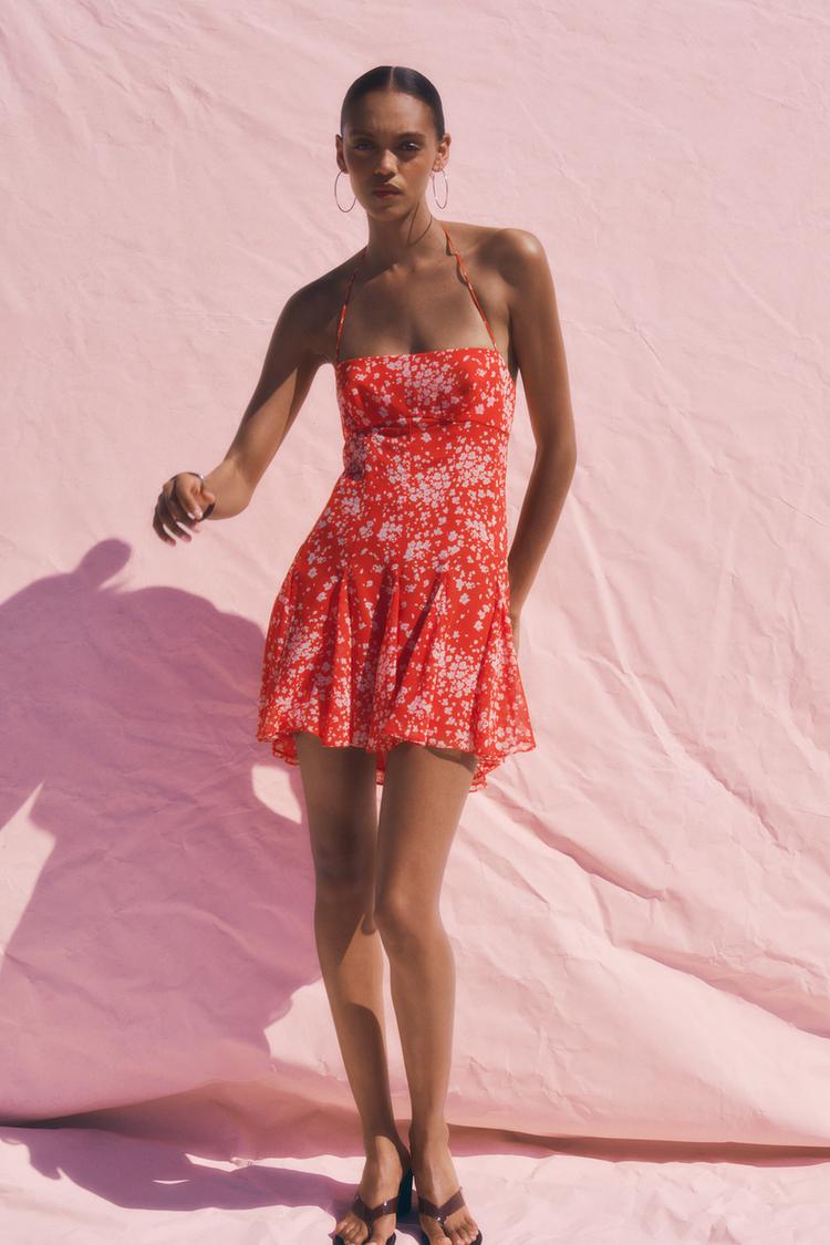 Elle Vestido Lunares Rojo Zara Dress Vestido Satinado Flores Zara