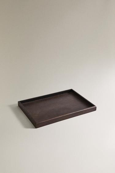 PLATEAU DE BAIN BOIS - Marron foncé de Zara - Image 1