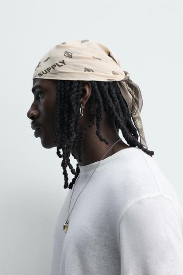 GEOMETRIC PRINT BANDANA - Ecru by Zara - Image 1