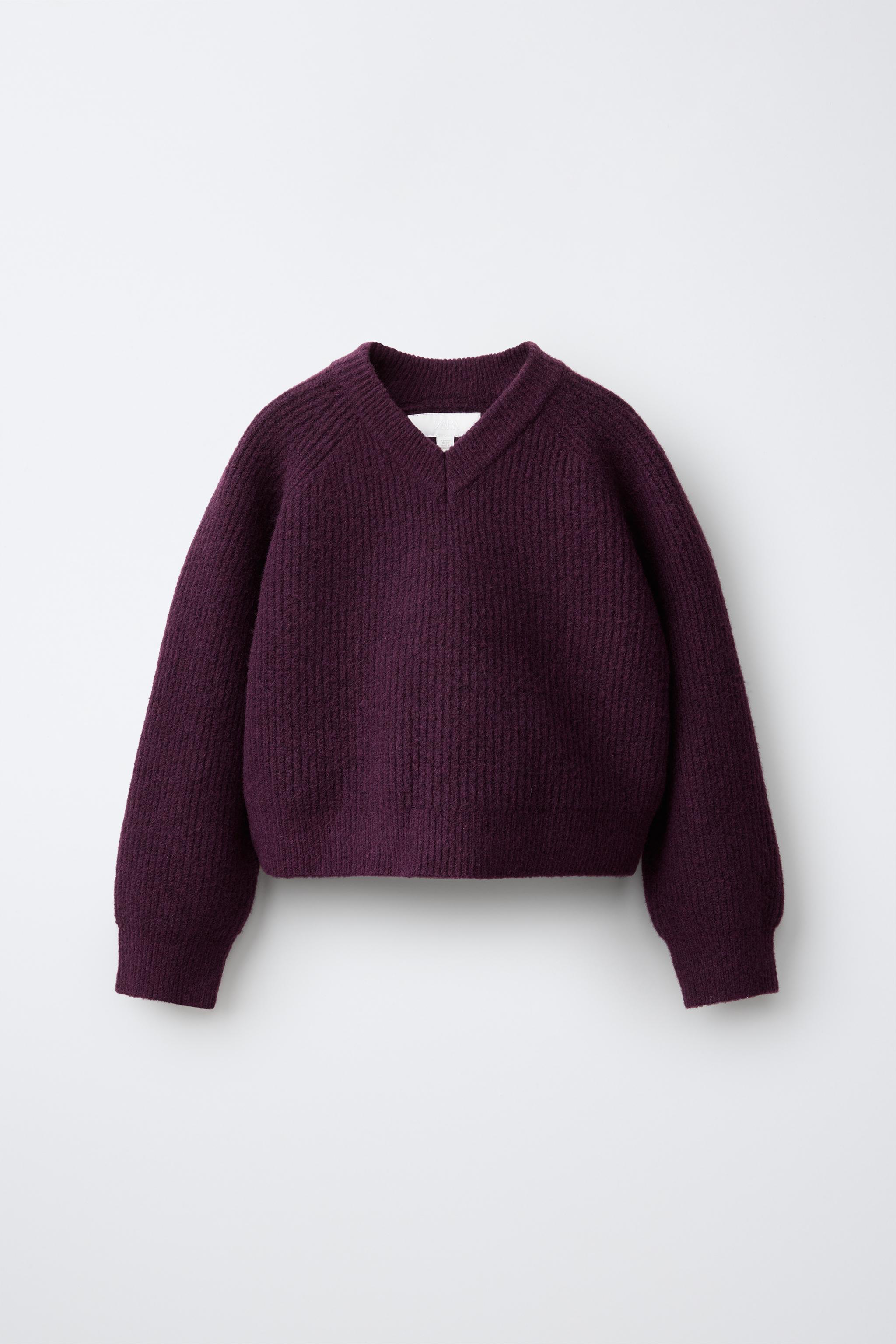 PLAIN KNIT JUMPER - Eggplant | ZARA United States