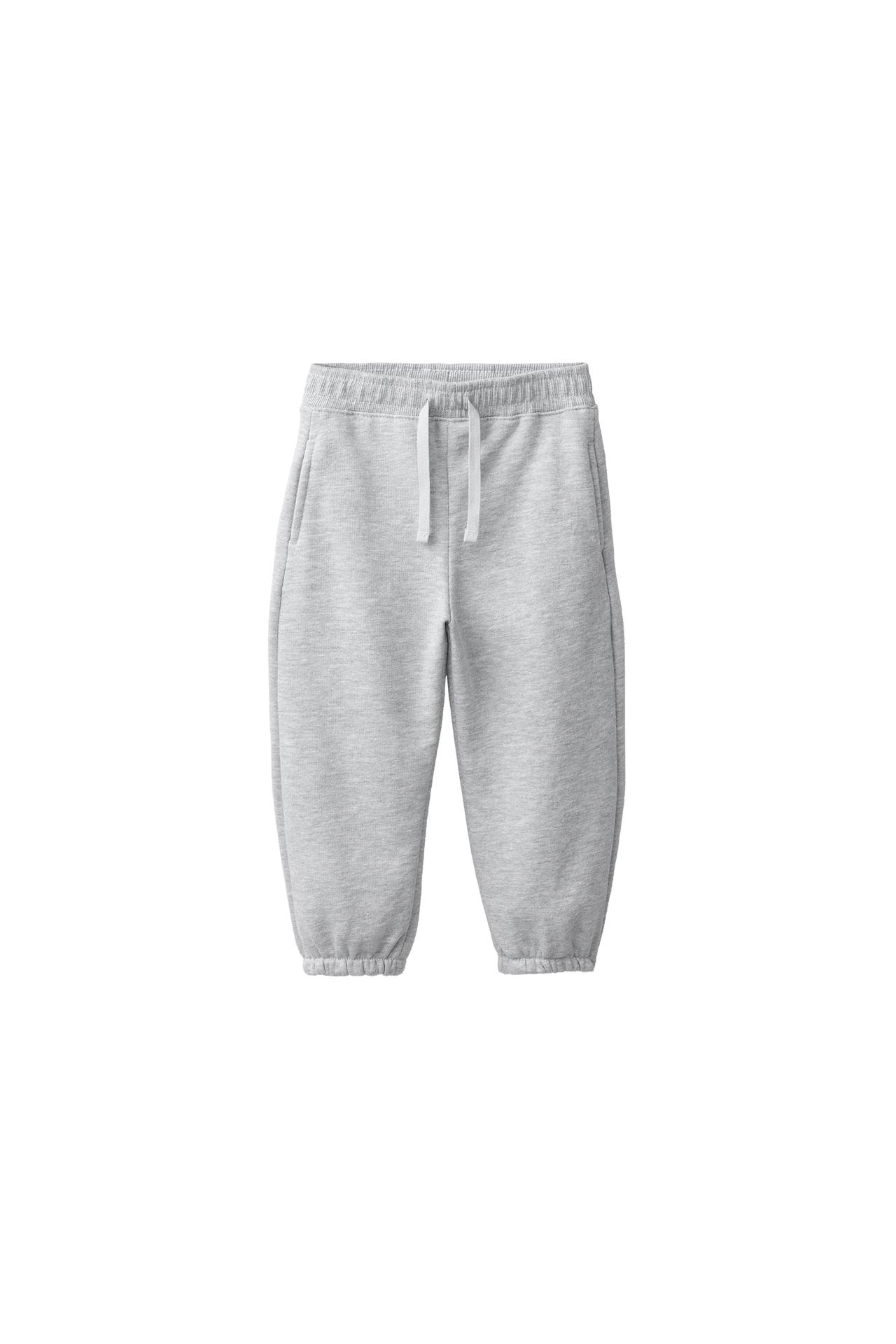 SOLID JOGGER PANTS — Gray marl