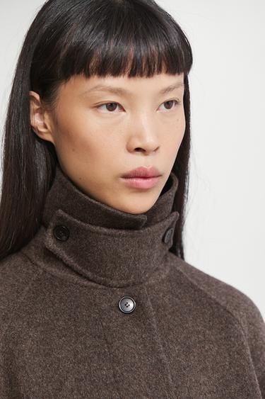 Long melange wool blend coat — Charcoal gray 1