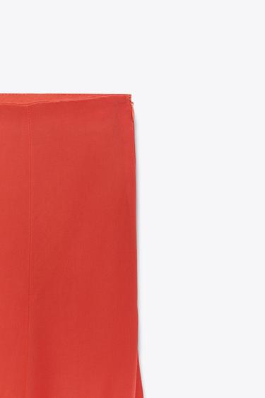 JUPE LONGUE ÉVASÉE - Rouge / Corail de Zara - Image 6