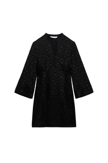 FLORAL JACQUARD MINI DRESS