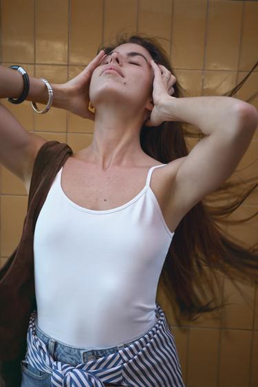 FINE STRAP POLYAMIDE T-SHIRT - White by Zara