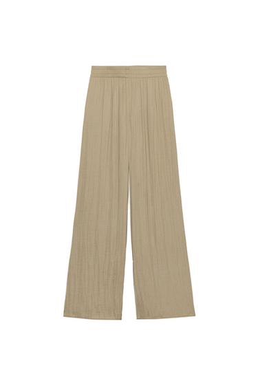 PANTALÓN FLUIDO ANCHO - Marrón / Topo de Zara