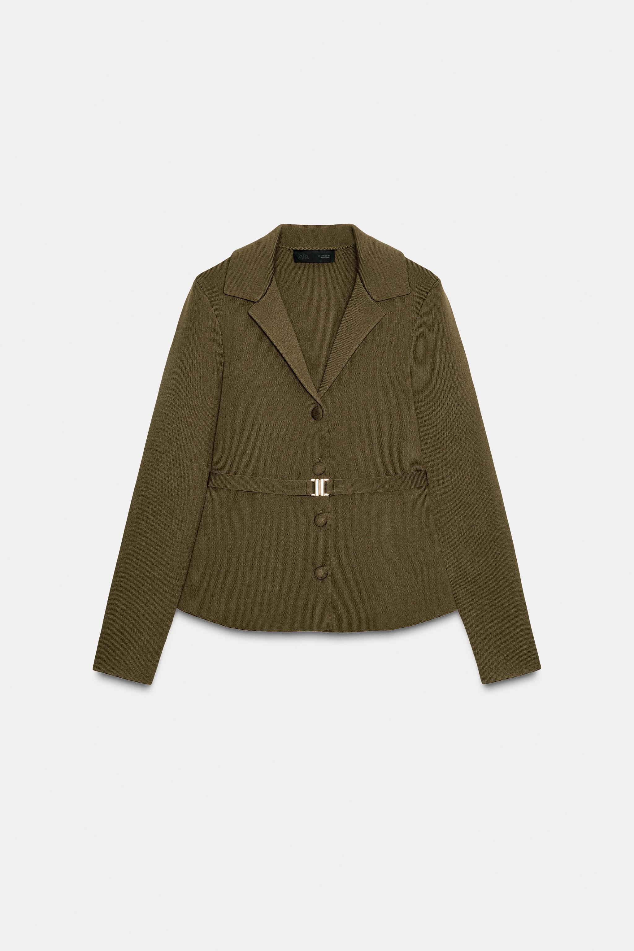 Belted knit cardigan