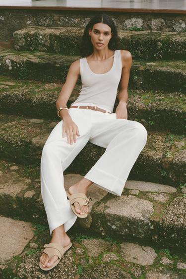 SPLIT SUEDE BUCKLE SANDALS - Sand Brown by Zara