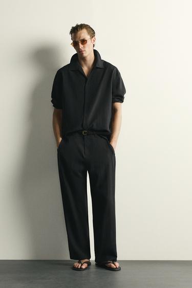 FLOWING TROUSERS WITH SIDE PLEATS - Black by Zara