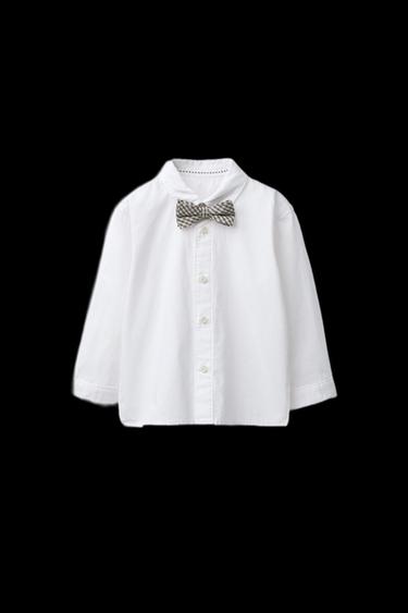 DETACHABLE BOW TIE SHIRT - White by Zara