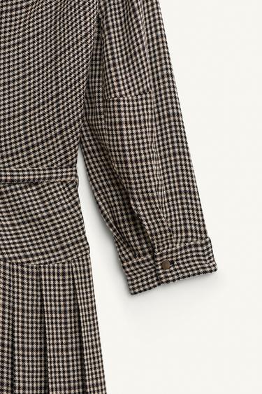 ROBE À CARREAUX PLIS PLATS LIMITED EDITION - Sable / Noir de Zara - Image 7