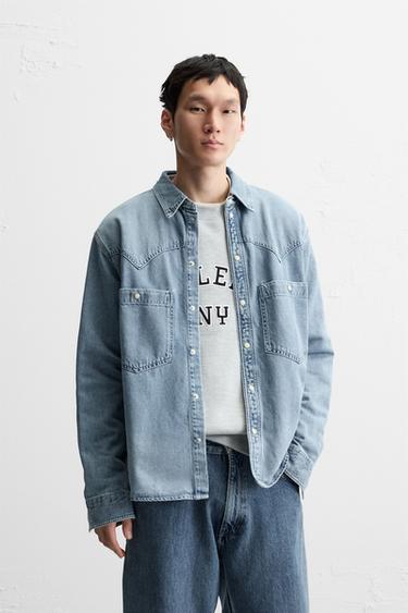 ΠΟΥΚΑΜΙΣΟ ΝΤΕΝΙΜ WESTERN - Μπλε του Zara