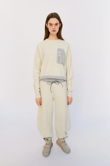 KNIT WOOL BLEND SWEATSHIRT X AND WANDER® - Ecru by Zara